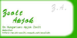 zsolt apjok business card